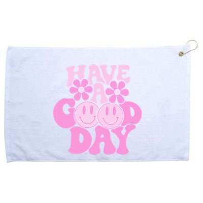 Have A Good Day Retro Smile Face Preppy Aesthetic Grommeted Golf Towel