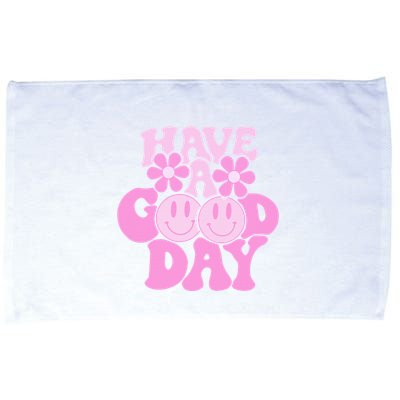 Have A Good Day Retro Smile Face Preppy Aesthetic Microfiber Hand Towel