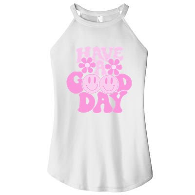 Have A Good Day Retro Smile Face Preppy Aesthetic Women's Perfect Tri Rocker Tank