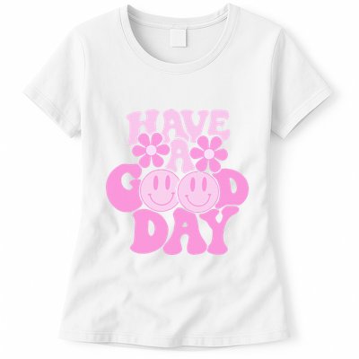 Have A Good Day Retro Smile Face Preppy Aesthetic Womens T-Shirt