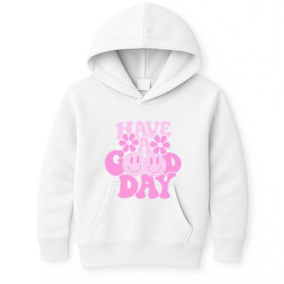 Have A Good Day Retro Smile Face Preppy Aesthetic Kids Hoodie