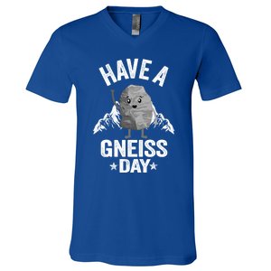 Have A Gneiss Day Geology Pun Rock Collector Geologist Cute Gift V-Neck T-Shirt