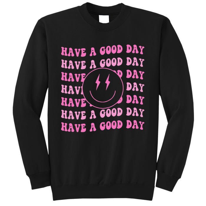 Have A Good Day Pink Smile Face Preppy Aesthetic Trendy Sweatshirt