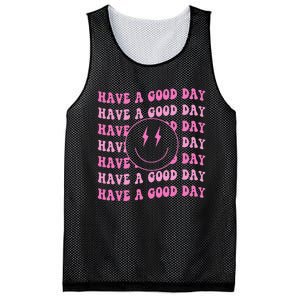 Have A Good Day Pink Smile Face Preppy Aesthetic Trendy Mesh Reversible Basketball Jersey Tank