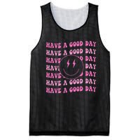 Have A Good Day Pink Smile Face Preppy Aesthetic Trendy Mesh Reversible Basketball Jersey Tank