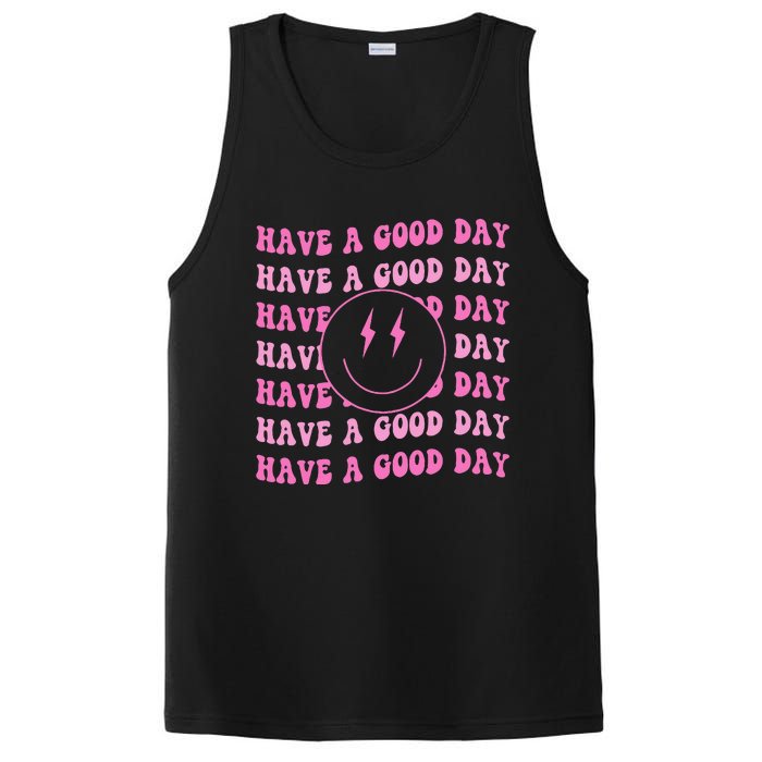 Have A Good Day Pink Smile Face Preppy Aesthetic Trendy PosiCharge Competitor Tank