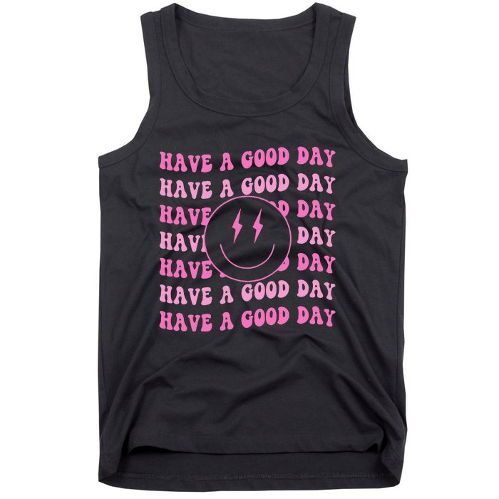 Have A Good Day Pink Smile Face Preppy Aesthetic Trendy Tank Top