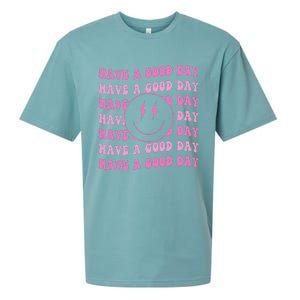 Have A Good Day Pink Smile Face Preppy Aesthetic Trendy Sueded Cloud Jersey T-Shirt