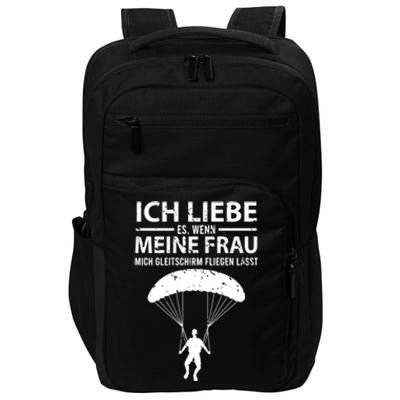 Husband Athletes Gift Paragliding Flies Funny Gift Impact Tech Backpack