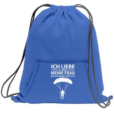 Husband Athletes Gift Paragliding Flies Funny Gift Sweatshirt Cinch Pack Bag