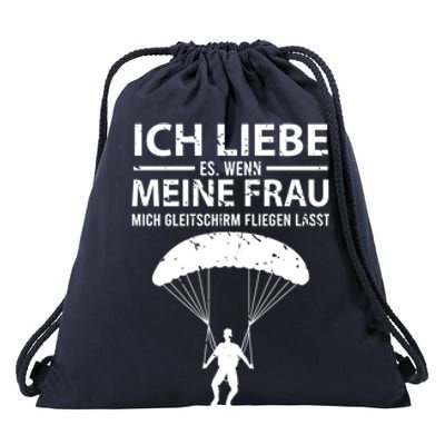 Husband Athletes Gift Paragliding Flies Funny Gift Drawstring Bag