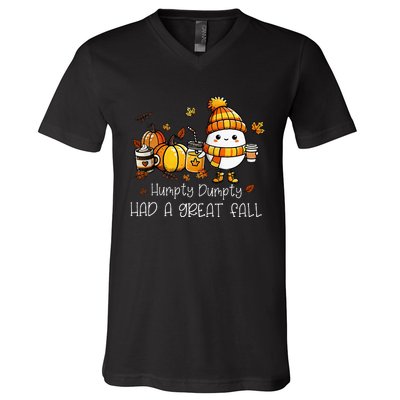 Had A Great Fall Egg Thanksgiving Autumn Funny V-Neck T-Shirt