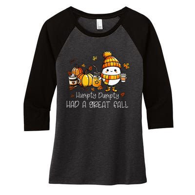 Had A Great Fall Egg Thanksgiving Autumn Funny Women's Tri-Blend 3/4-Sleeve Raglan Shirt