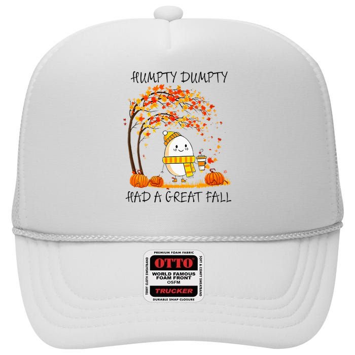 Had A Great Fall Funny Egg Thanksgiving Autumn High Crown Mesh Back Trucker Hat