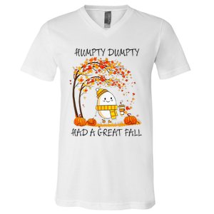 Had A Great Fall Funny Egg Thanksgiving Autumn V-Neck T-Shirt