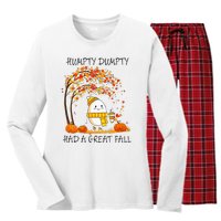 Had A Great Fall Funny Egg Thanksgiving Autumn Women's Long Sleeve Flannel Pajama Set 