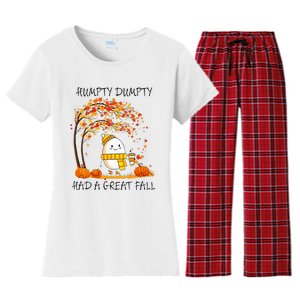 Had A Great Fall Funny Egg Thanksgiving Autumn Women's Flannel Pajama Set