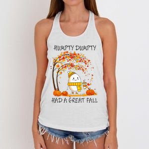 Had A Great Fall Funny Egg Thanksgiving Autumn Women's Knotted Racerback Tank