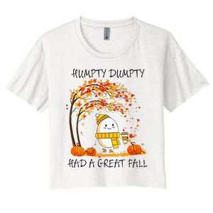 Had A Great Fall Funny Egg Thanksgiving Autumn Women's Crop Top Tee