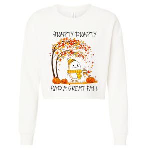 Had A Great Fall Funny Egg Thanksgiving Autumn Cropped Pullover Crew