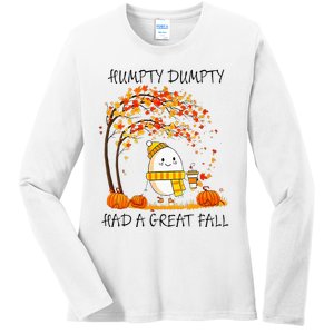 Had A Great Fall Funny Egg Thanksgiving Autumn Ladies Long Sleeve Shirt