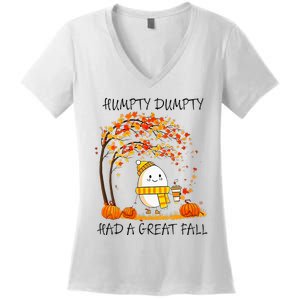 Had A Great Fall Funny Egg Thanksgiving Autumn Women's V-Neck T-Shirt