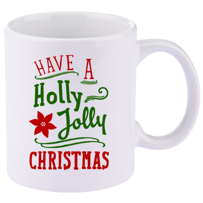 Have A Holly Jolly Christmas 11oz C Handle Ceramic Mug