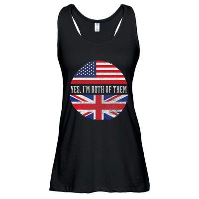 Half American Half British Usa Flag United Kingdom Heritage Ladies Essential Flowy Tank