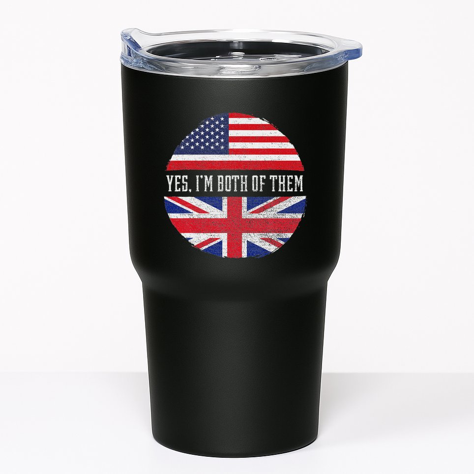 Half American Half British Usa Flag United Kingdom Heritage Tumbler