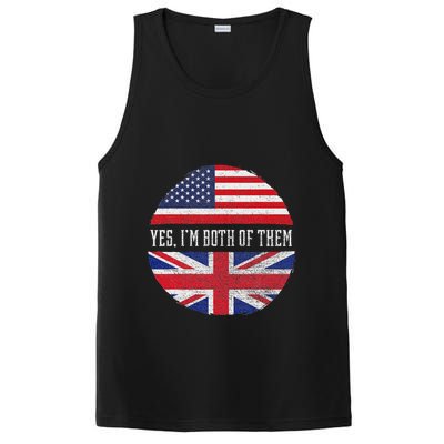 Half American Half British Usa Flag United Kingdom Heritage PosiCharge Competitor Tank