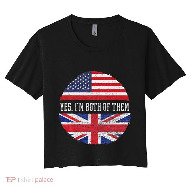 Half American Half British Usa Flag United Kingdom Heritage Crop Top