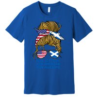 Half American Half Scottish Heritage Scotland Gift Premium T-Shirt