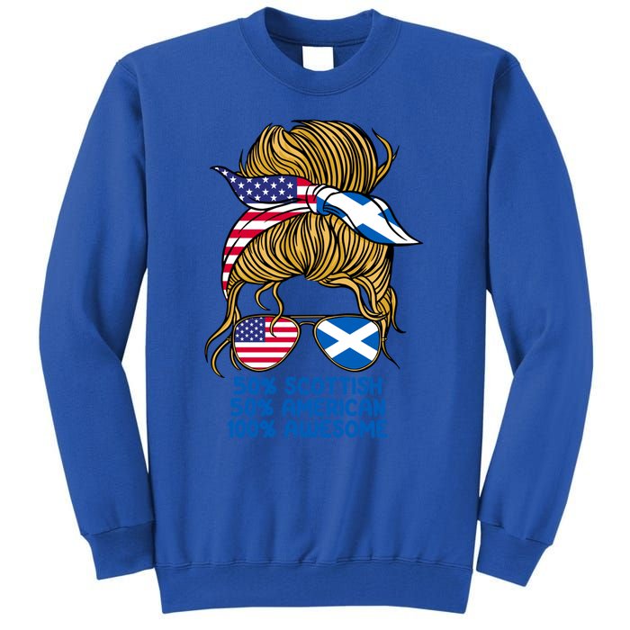 Half American Half Scottish Heritage Scotland Gift Tall Sweatshirt