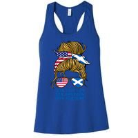 Half American Half Scottish Heritage Scotland Gift Women's Racerback Tank