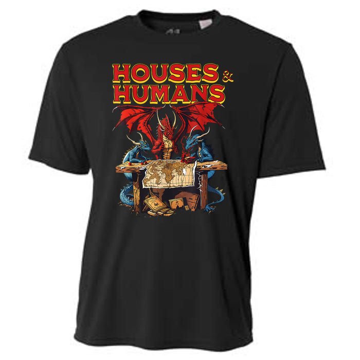 Houses And Humans Vintage Retro 90s Funny Gamer Gaming Cooling Performance Crew T-Shirt