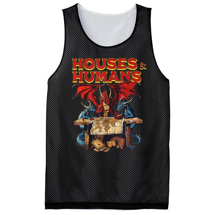 Houses And Humans Vintage Retro 90s Funny Gamer Gaming Mesh Reversible Basketball Jersey Tank