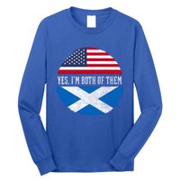 Half American Half Scottish Usa Flag Scotland Heritage Dna Gift Long Sleeve Shirt