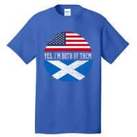 Half American Half Scottish Usa Flag Scotland Heritage Dna Gift Tall T-Shirt