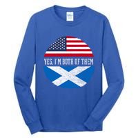 Half American Half Scottish Usa Flag Scotland Heritage Dna Gift Tall Long Sleeve T-Shirt