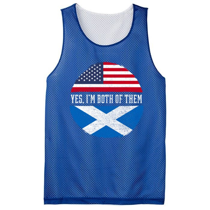 Half American Half Scottish Usa Flag Scotland Heritage Dna Gift Mesh Reversible Basketball Jersey Tank