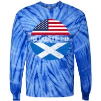 Half American Half Scottish Usa Flag Scotland Heritage Dna Gift Tie-Dye Long Sleeve Shirt