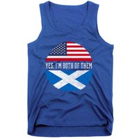 Half American Half Scottish Usa Flag Scotland Heritage Dna Gift Tank Top