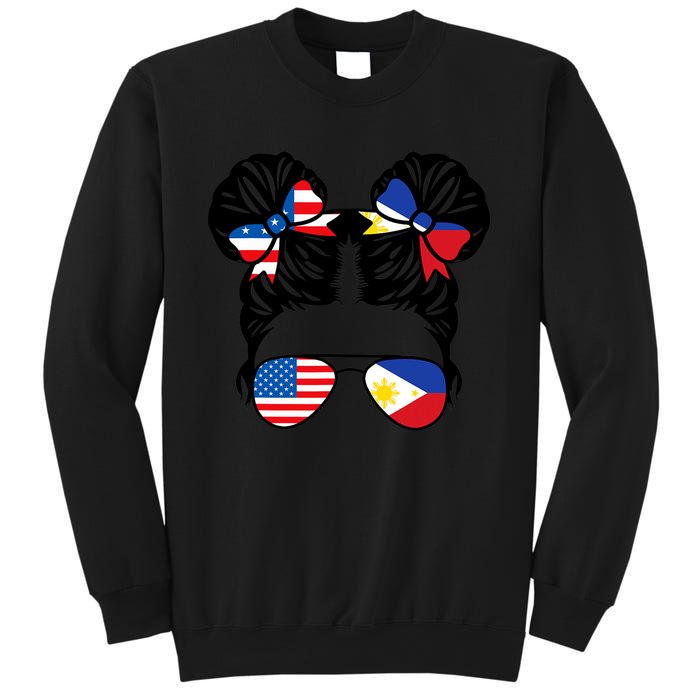 Half American Half Filipino USA Philippine Flag Patriot Sweatshirt