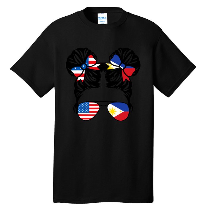 Half American Half Filipino USA Philippine Flag Patriot Tall T-Shirt