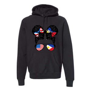 Half American Half Filipino USA Philippine Flag Patriot Premium Hoodie