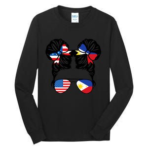 Half American Half Filipino USA Philippine Flag Patriot Tall Long Sleeve T-Shirt