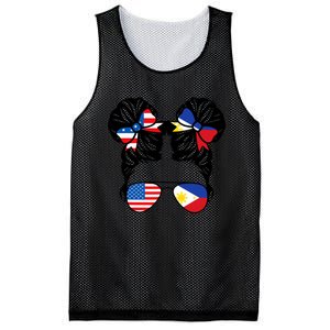 Half American Half Filipino USA Philippine Flag Patriot Mesh Reversible Basketball Jersey Tank