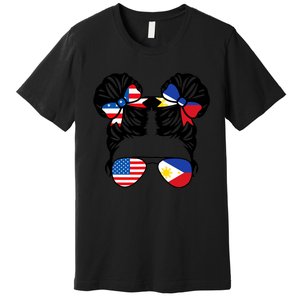 Half American Half Filipino USA Philippine Flag Patriot Premium T-Shirt