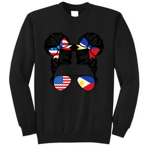 Half American Half Filipino USA Philippine Flag Patriot Tall Sweatshirt