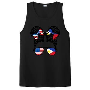 Half American Half Filipino USA Philippine Flag Patriot PosiCharge Competitor Tank